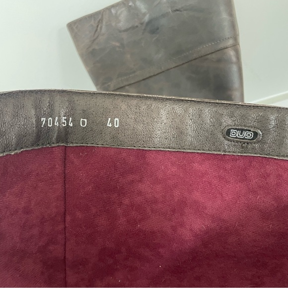 Duo Boots Wide Calf Tall Brown Leather Boots - Picture 6 of 9